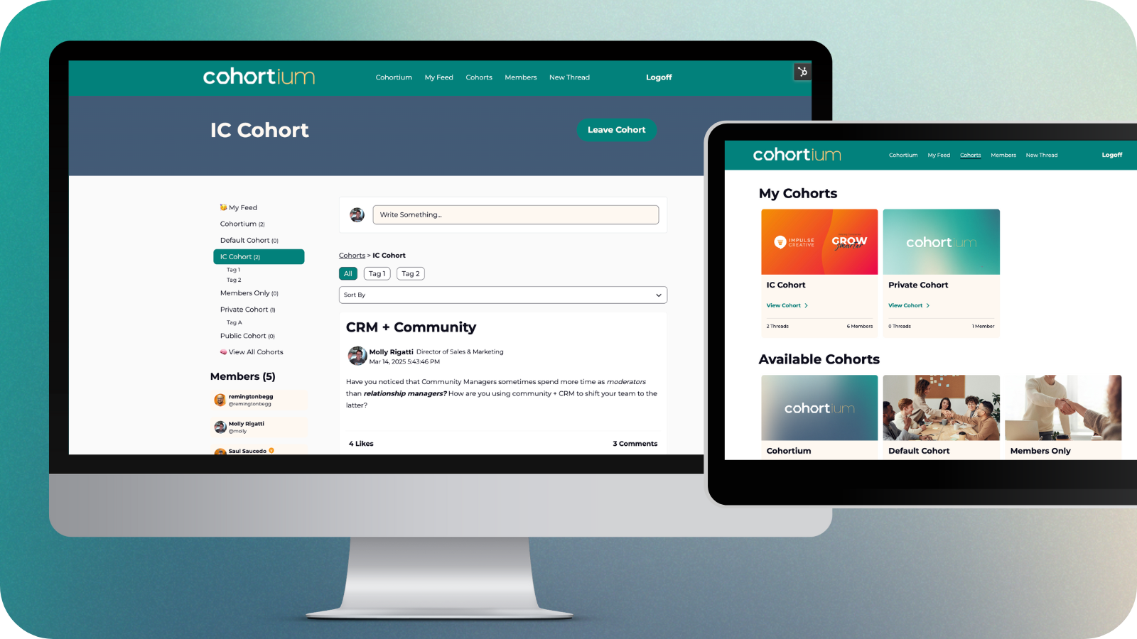Cohorts - set public, private and member-only groups right from your CRM